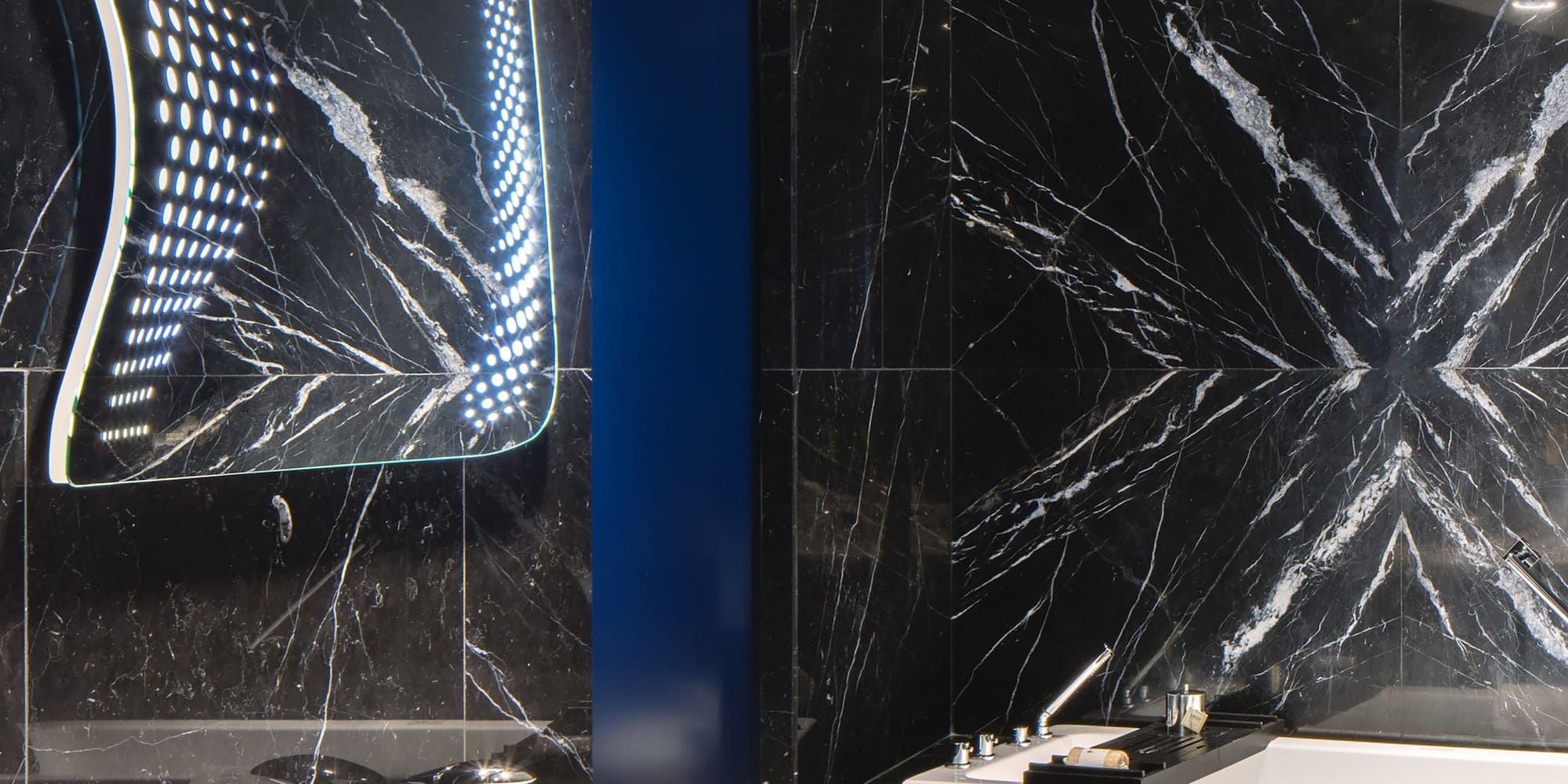 a bathroom with a bathtub and sink