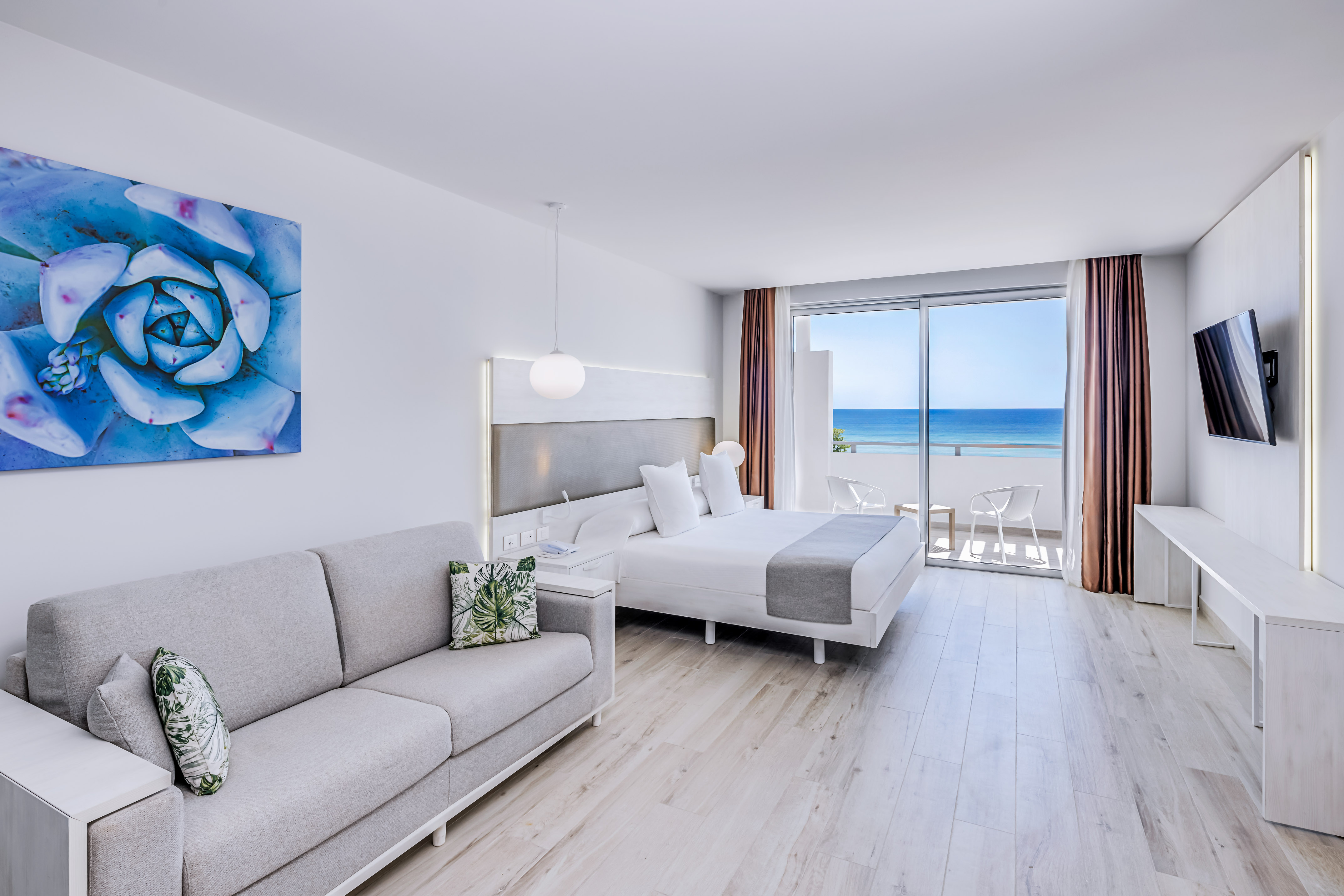 a room with a bed and a couch