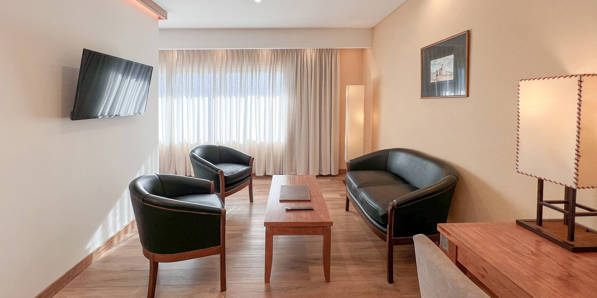 a room with a couch and a table