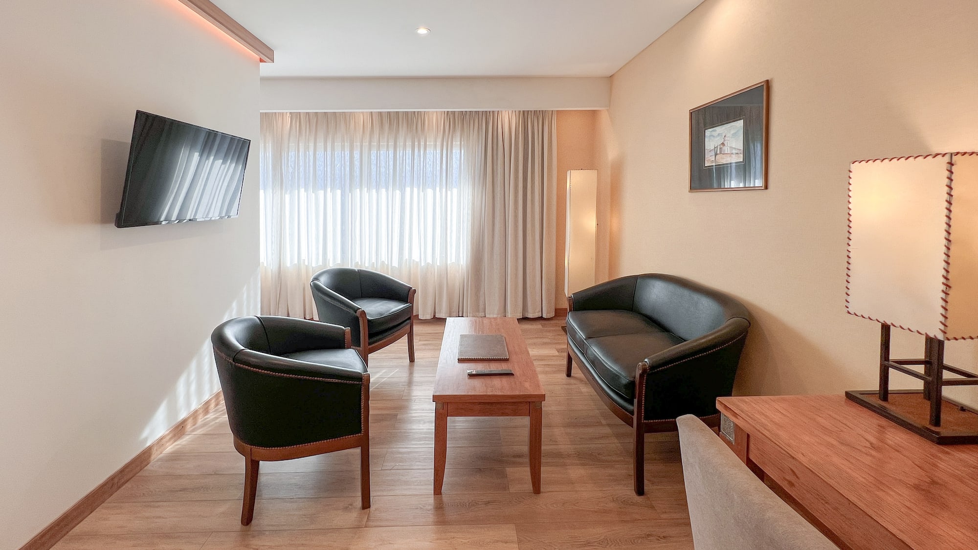 a room with a couch and a table