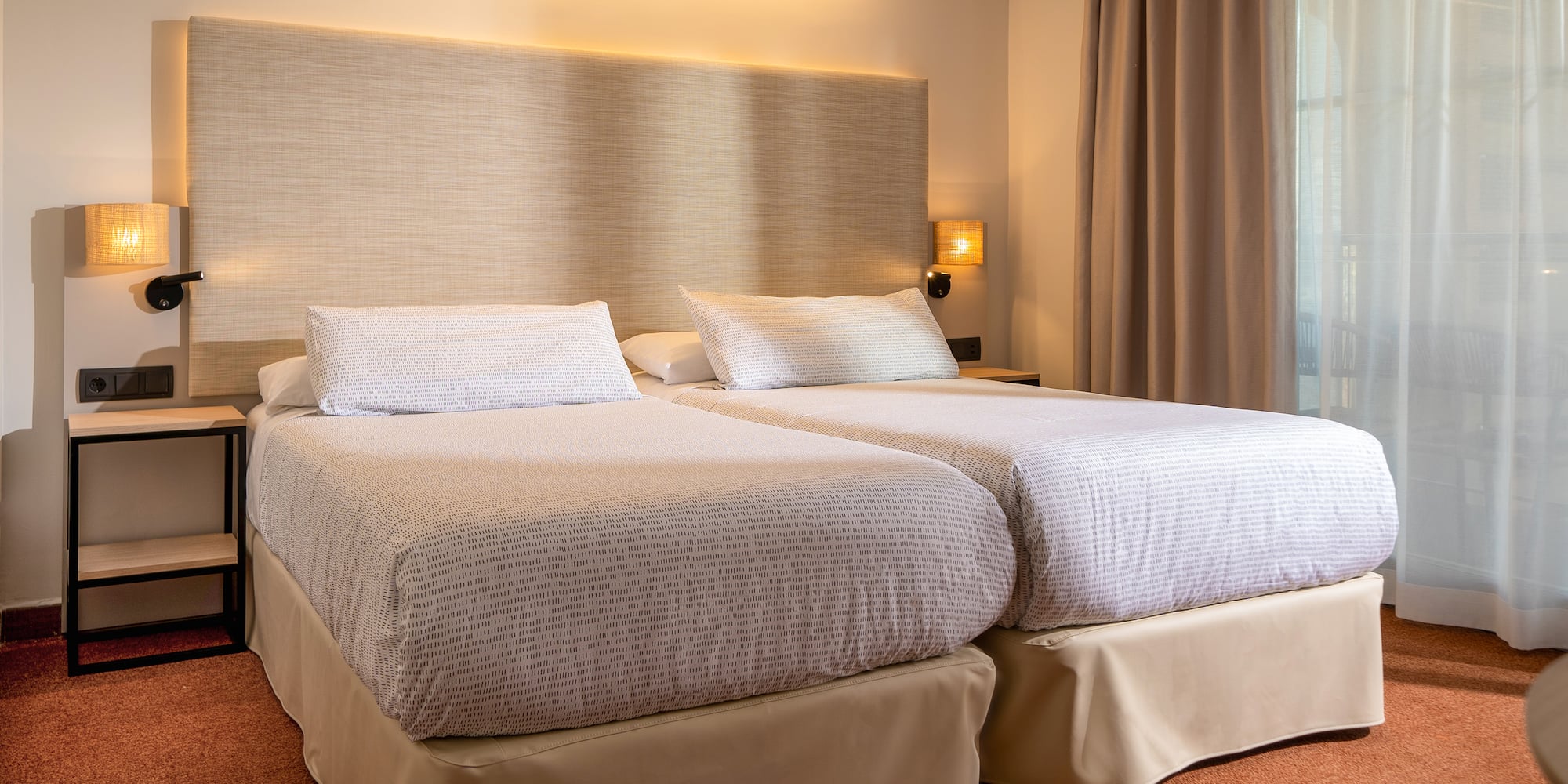 a room with two beds