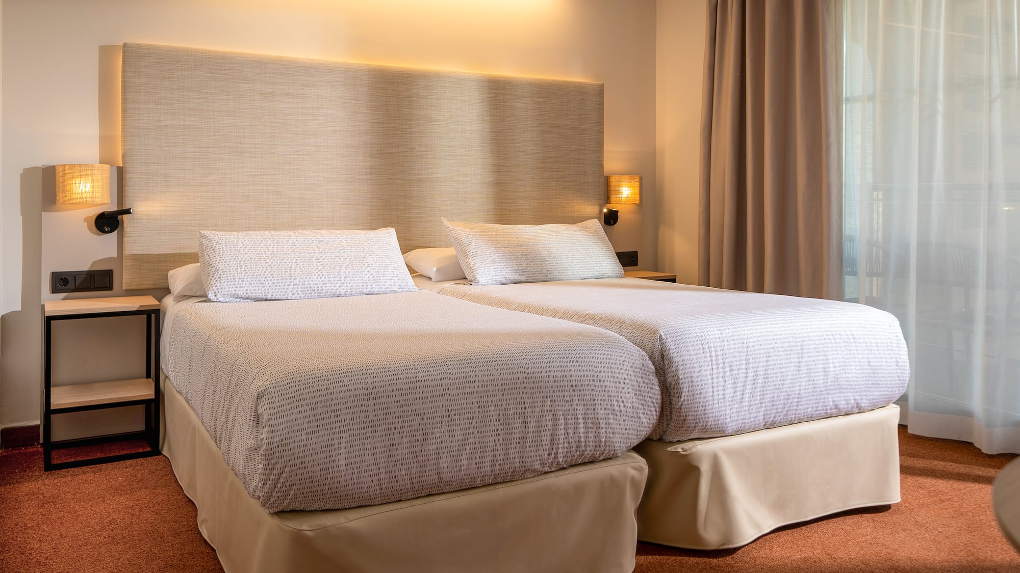 a room with two beds