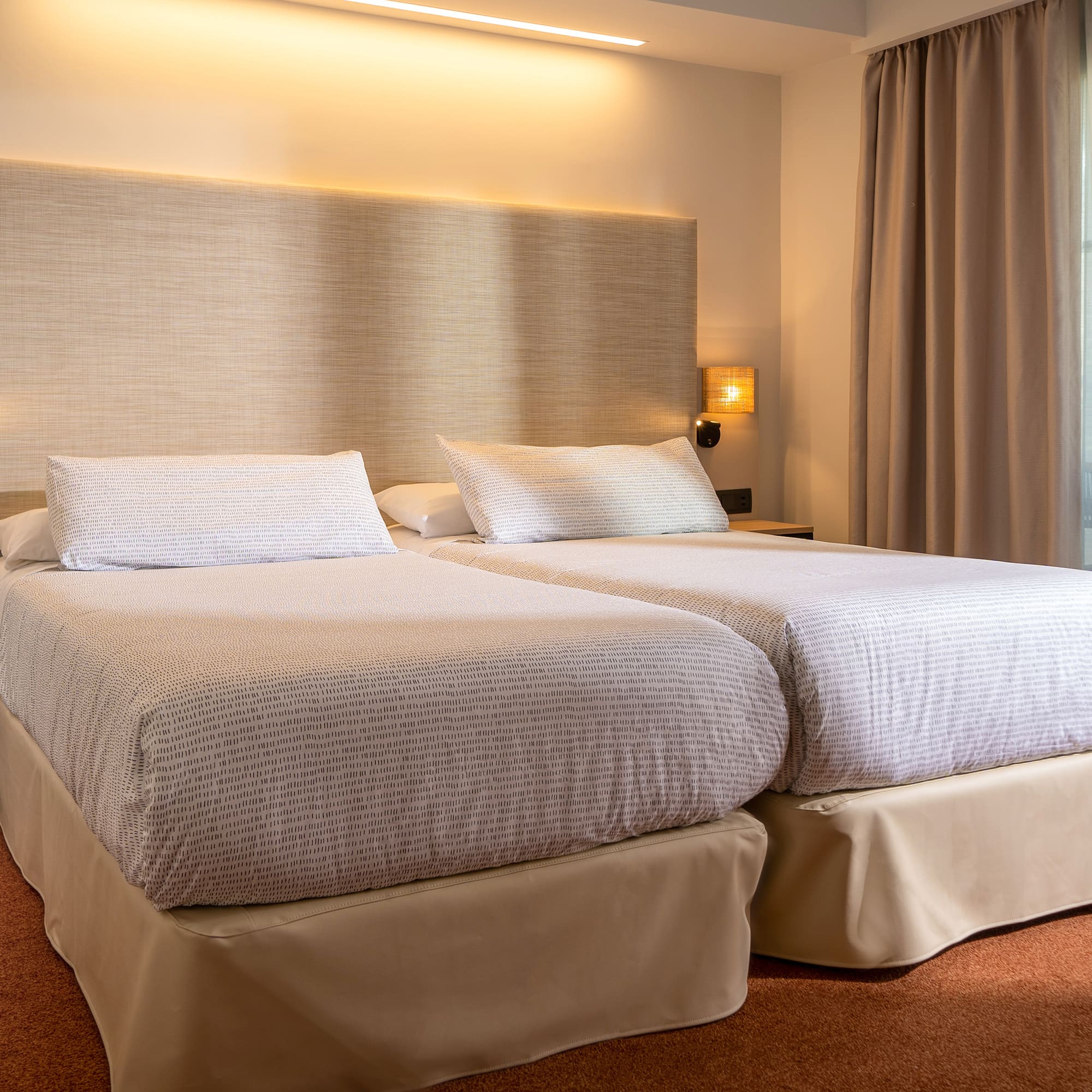 a room with two beds