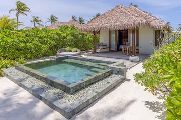 a small pool in a small building