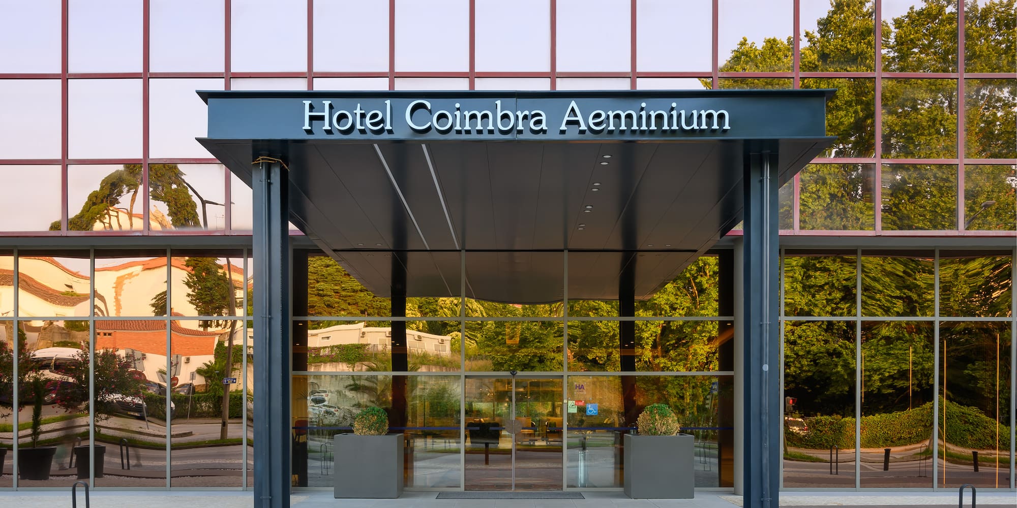 a building with glass windows