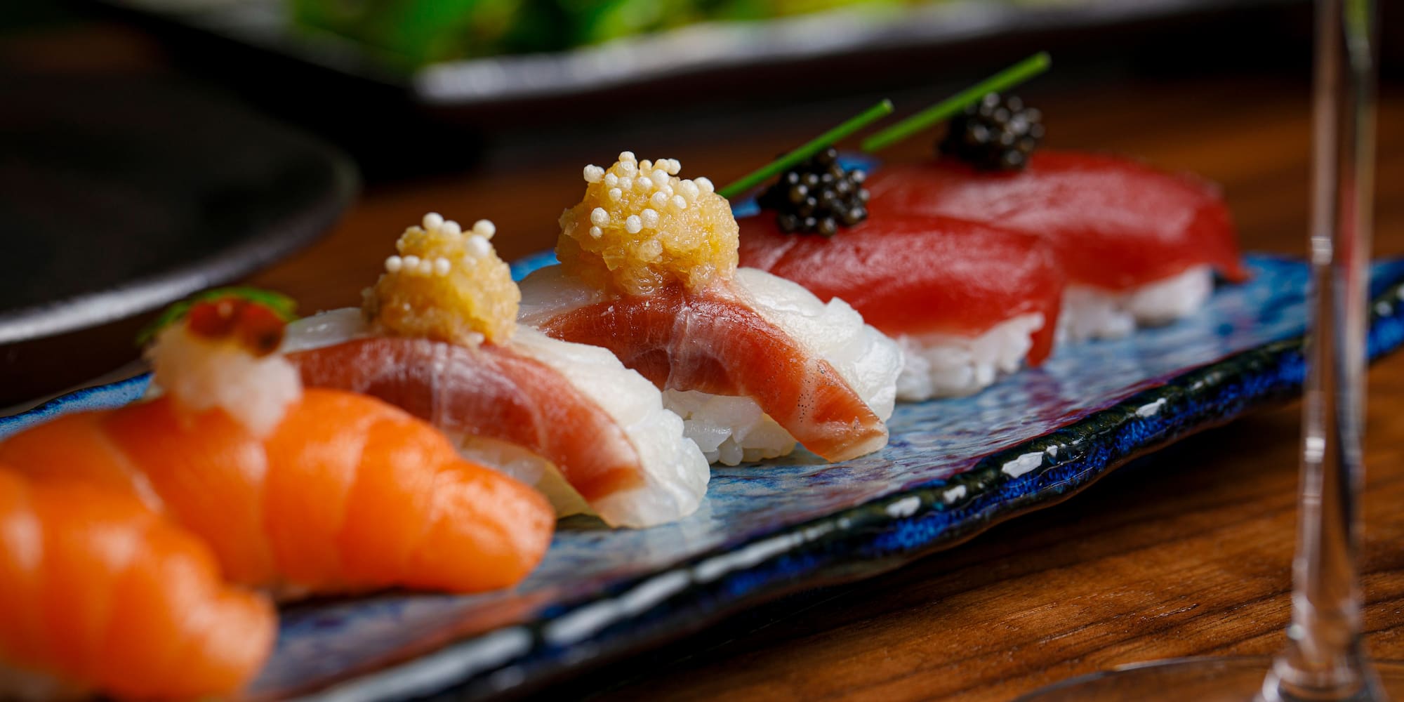 a plate of sushi on a table