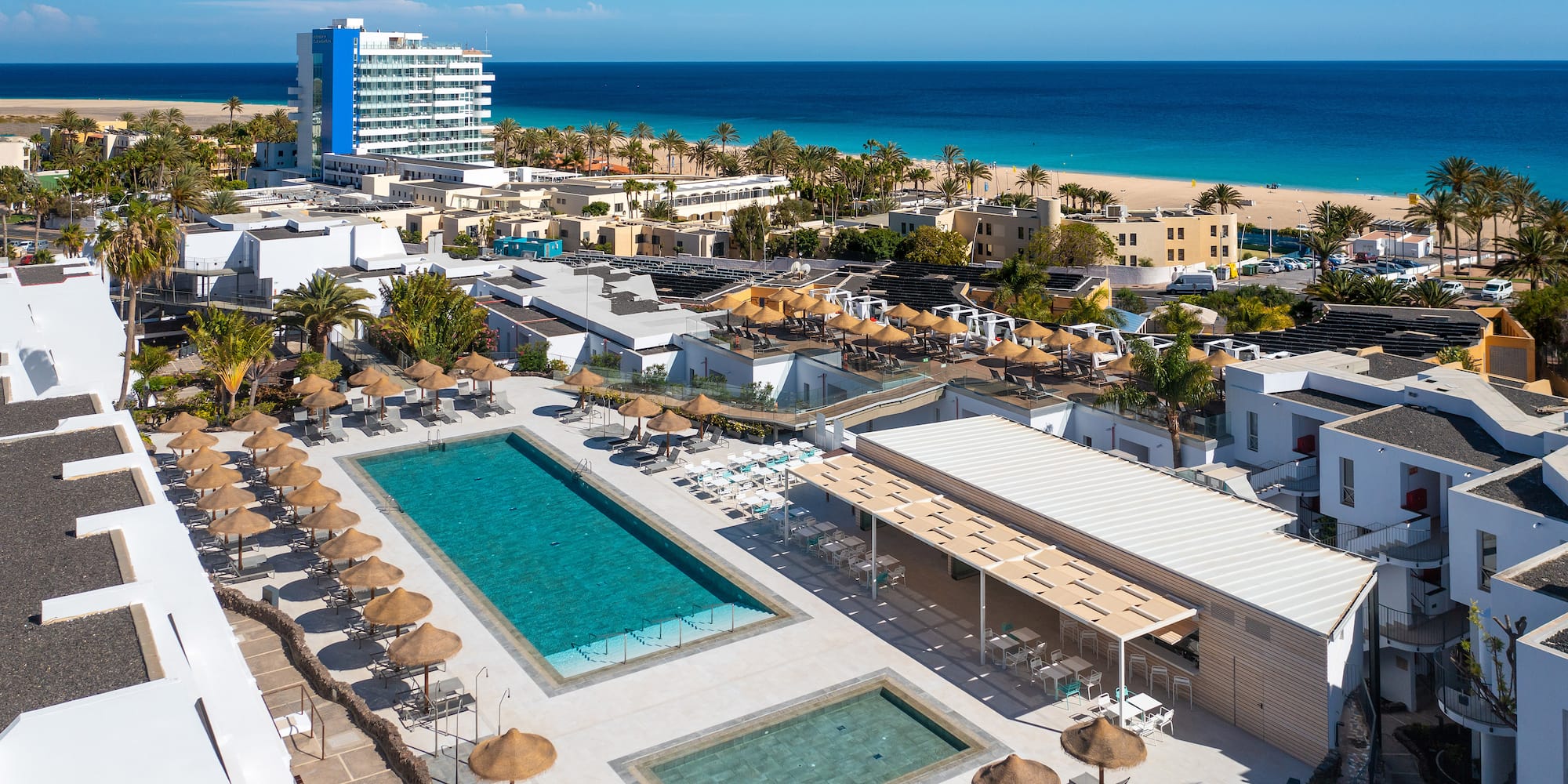 a swimming pool and a beach