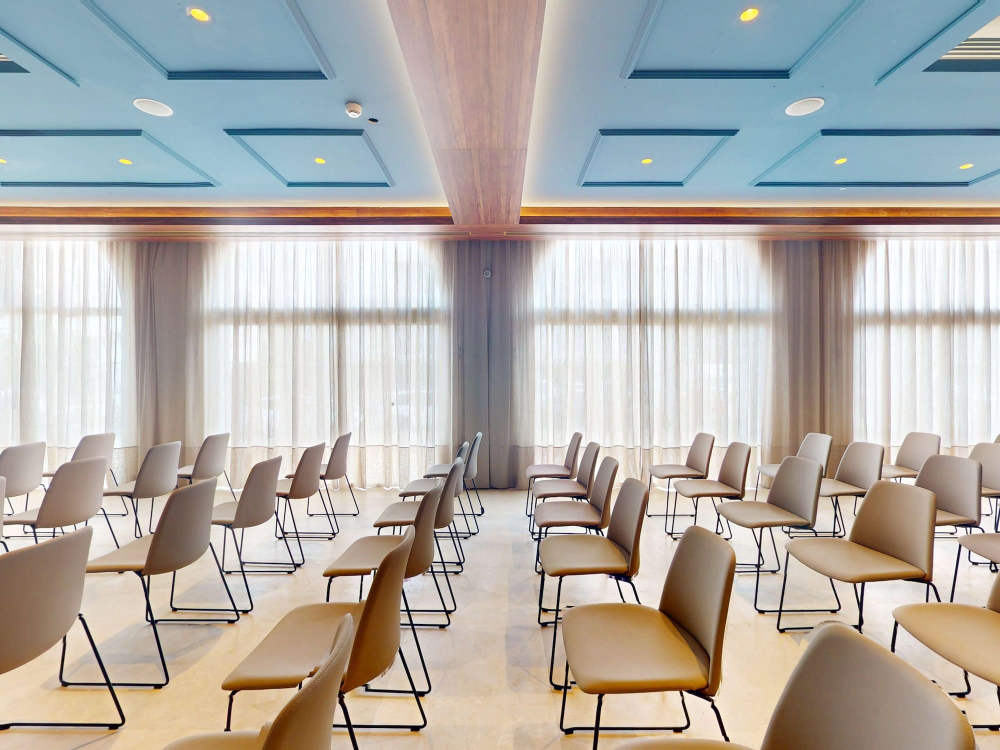 a room with many chairs