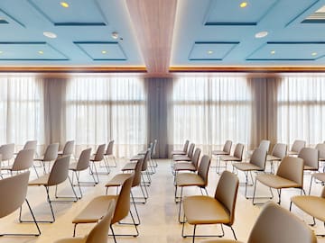 a room with many chairs