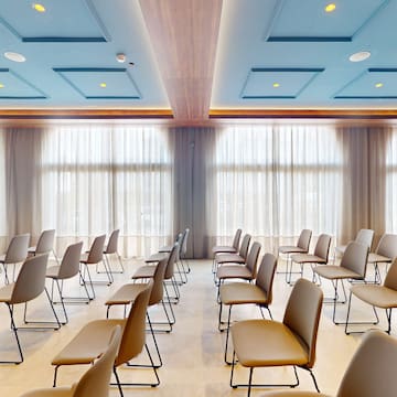 a room with many chairs