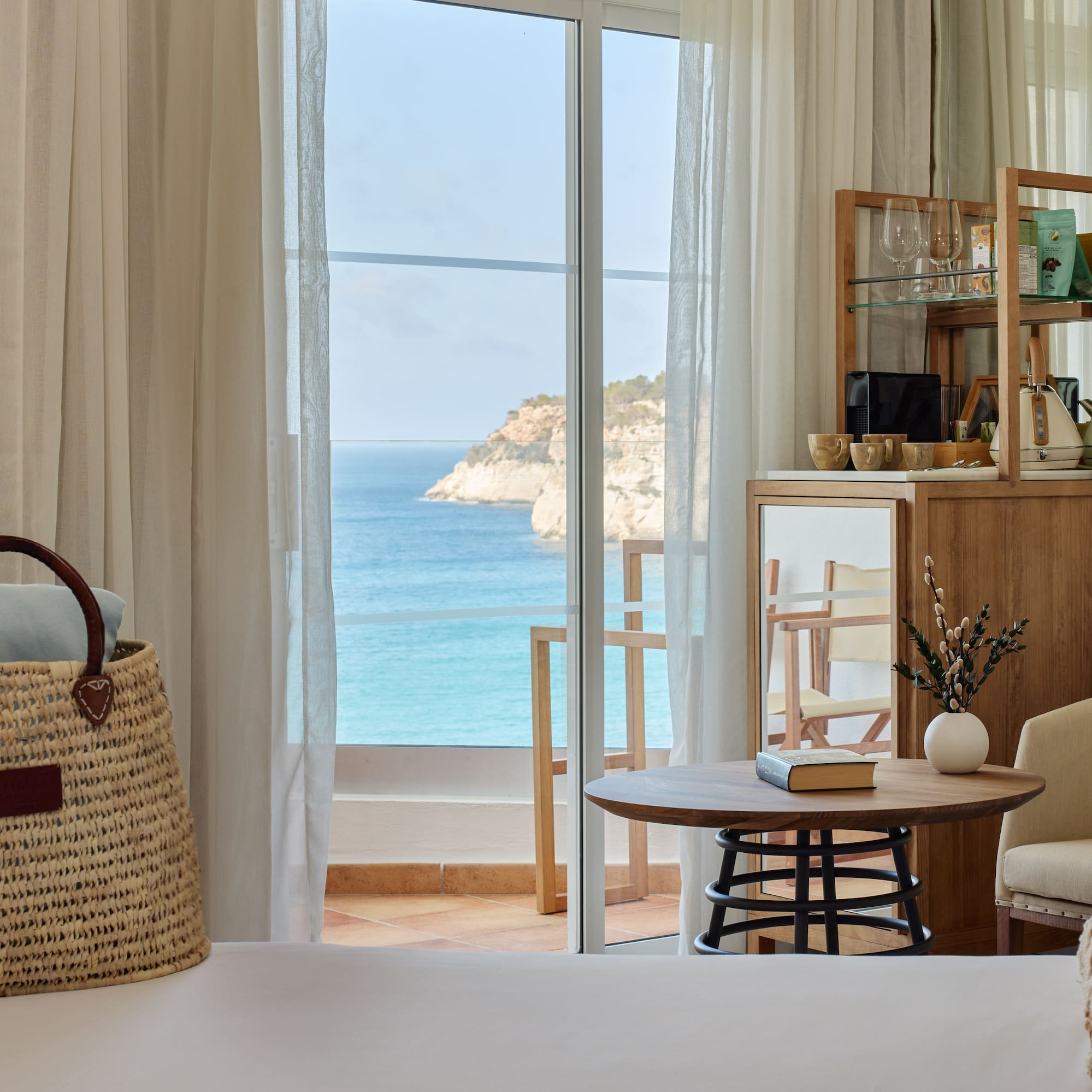 a room with a view of the ocean