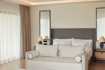 a bed in a room