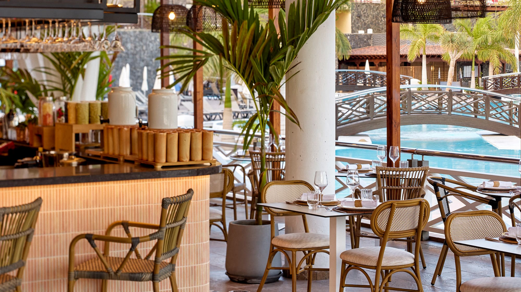 a restaurant with tables and chairs