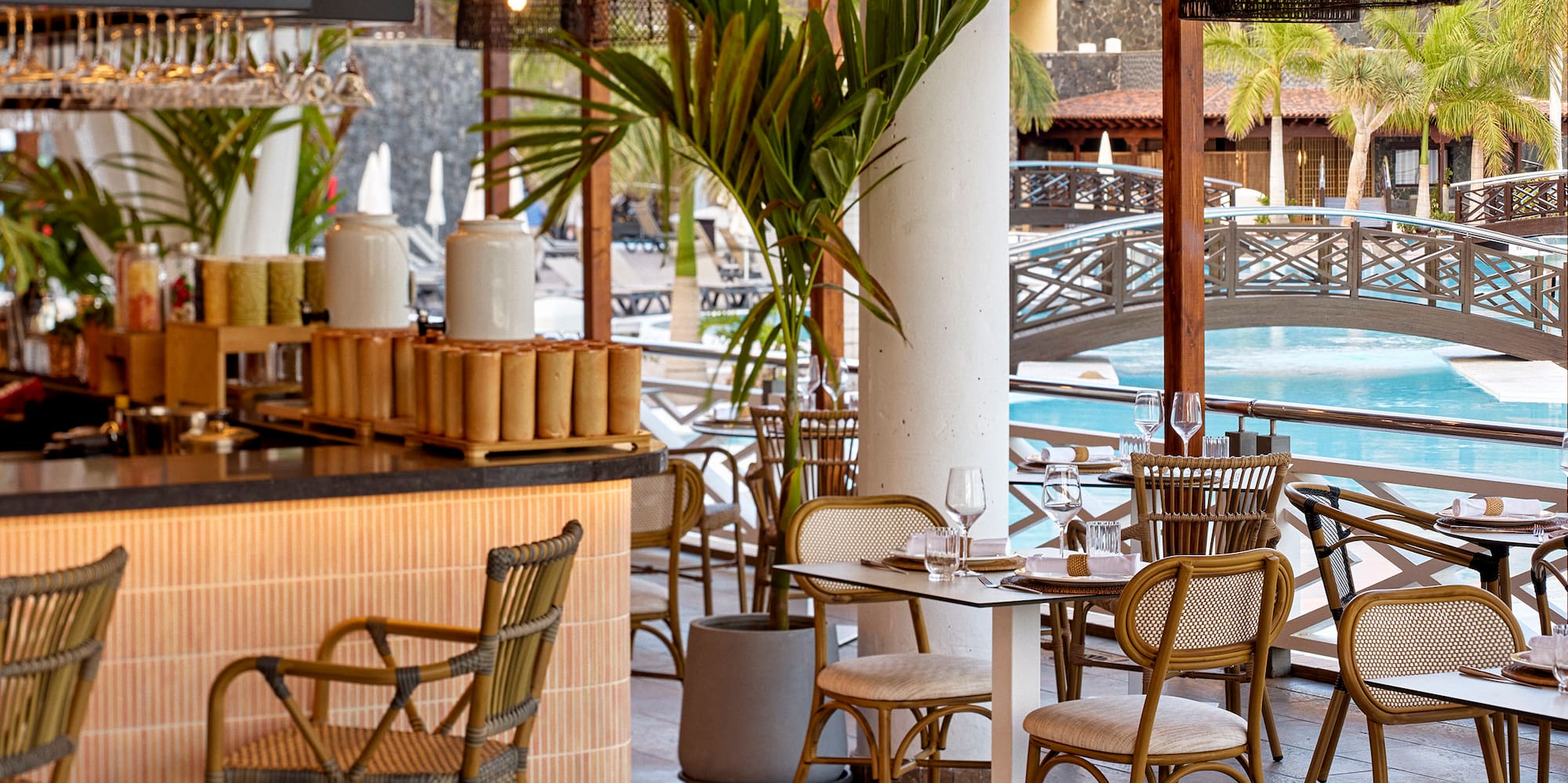 a restaurant with tables and chairs