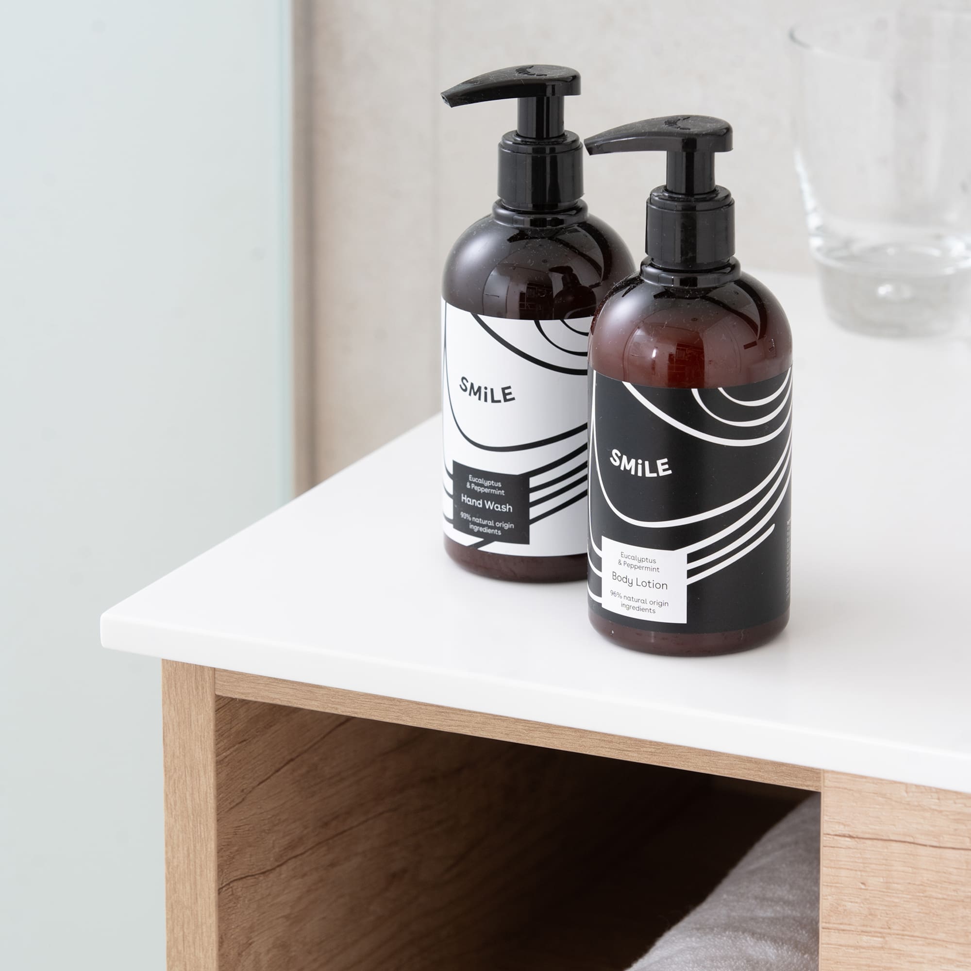 a couple of bottles on a counter