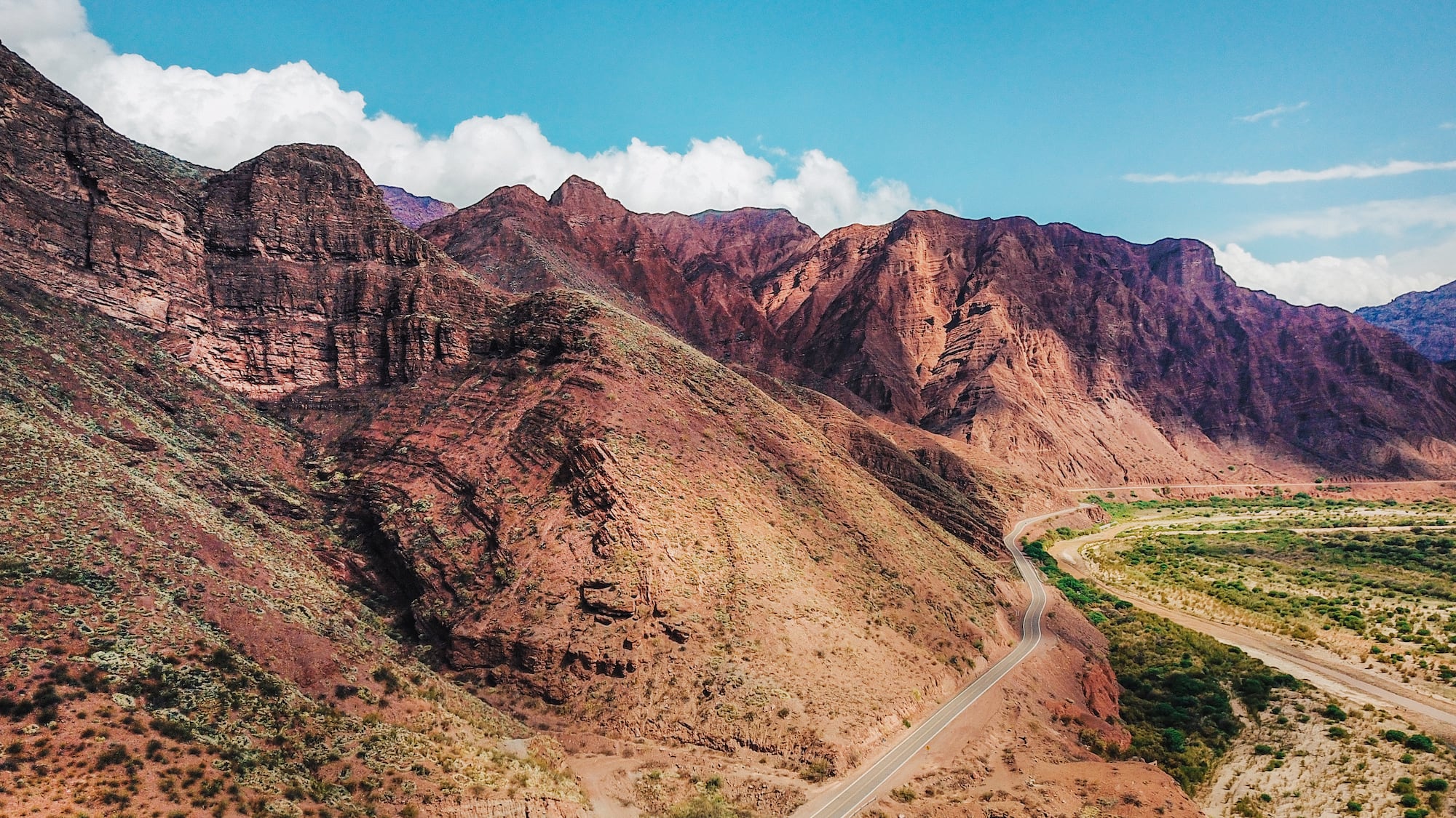 a road through a valley