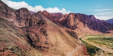 a road through a valley