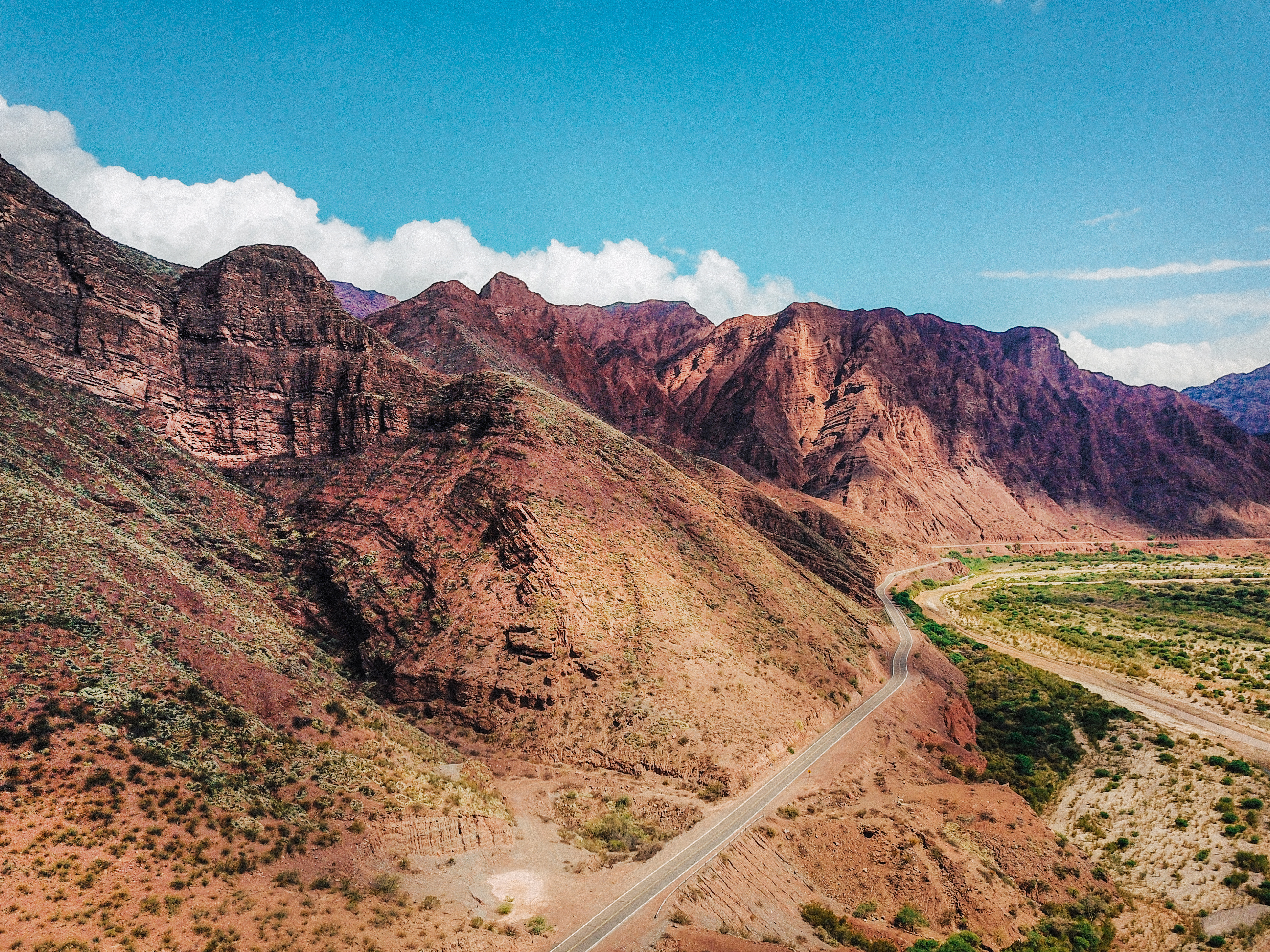 a road through a valley