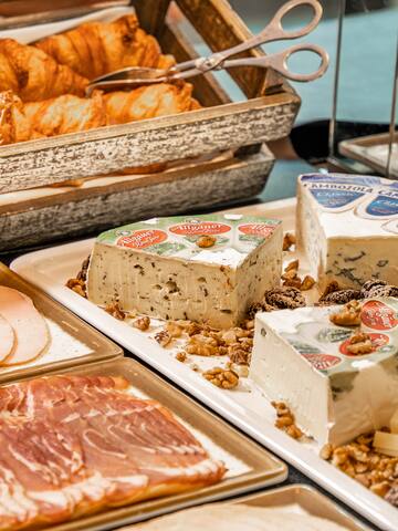a trays of food on a table
