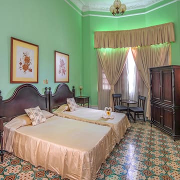 two beds in a room