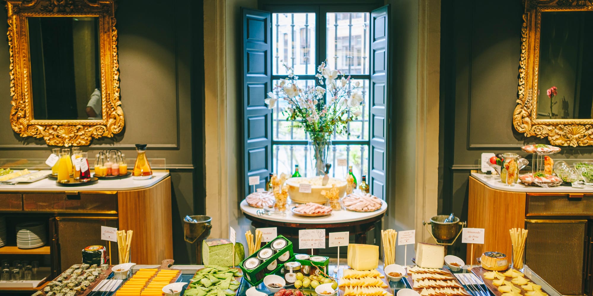 a table with food on it
