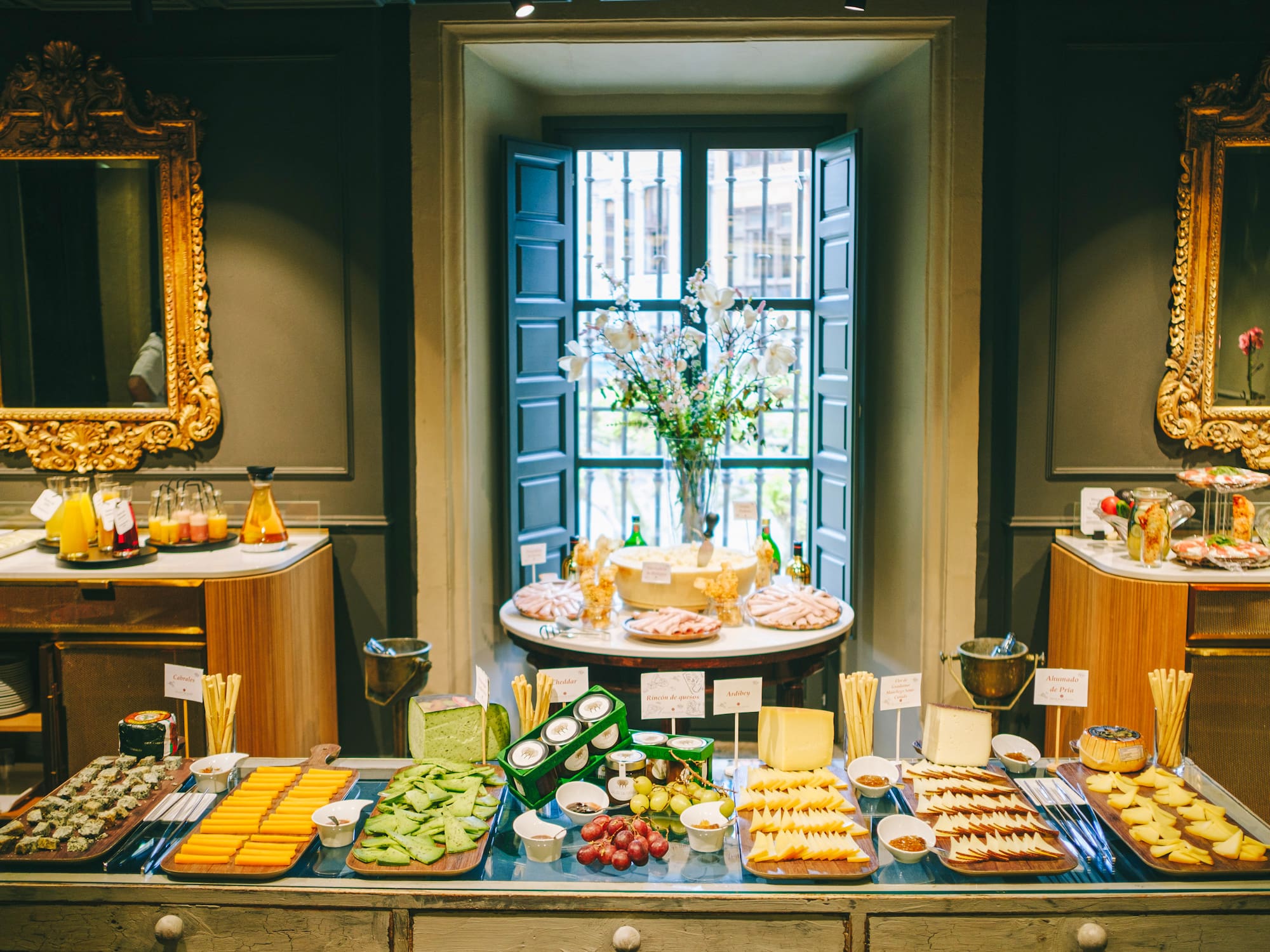 a table with food on it