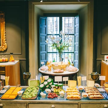 a table with food on it