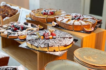 a group of desserts on a table