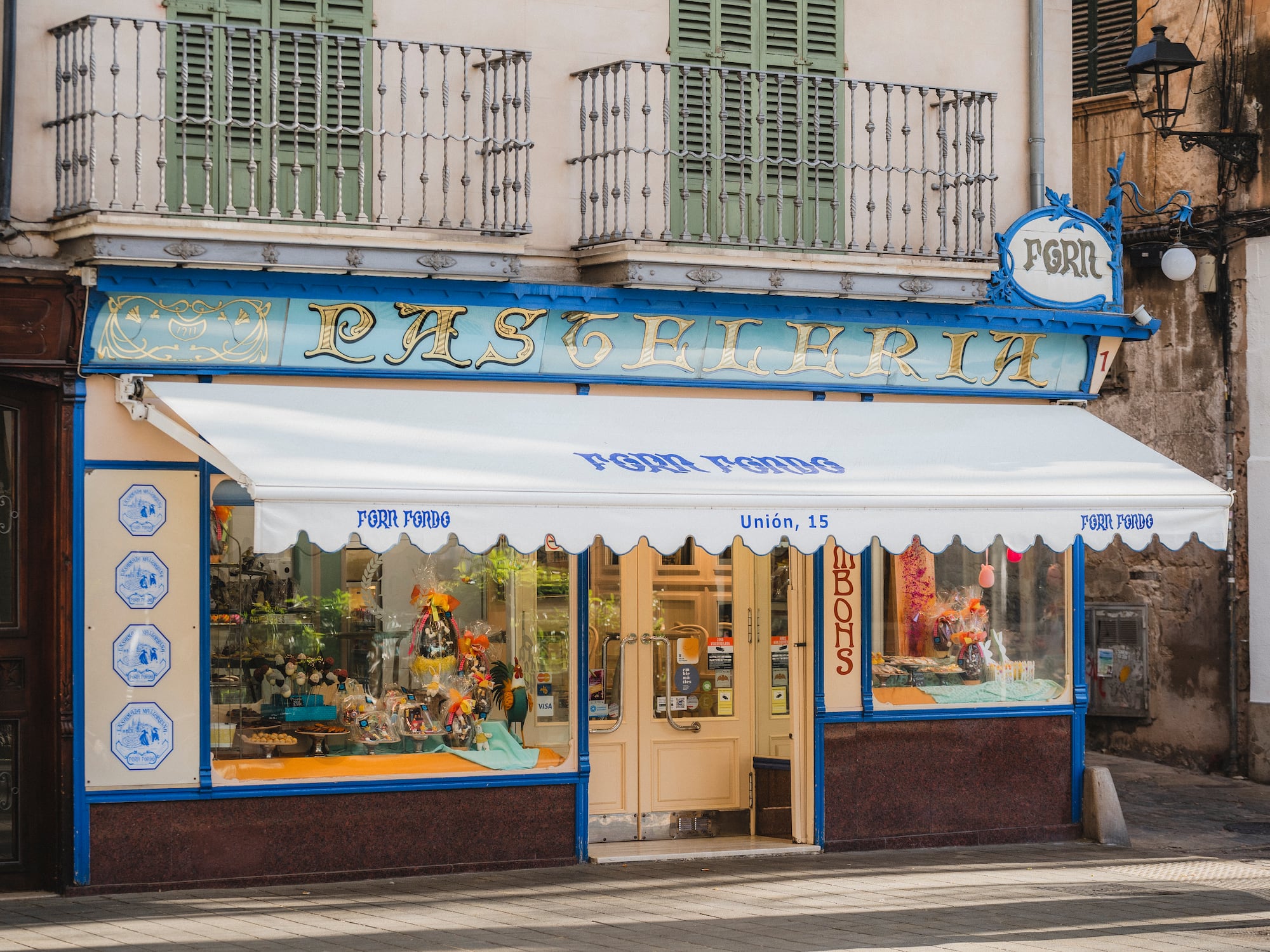 a store front with a sign on it