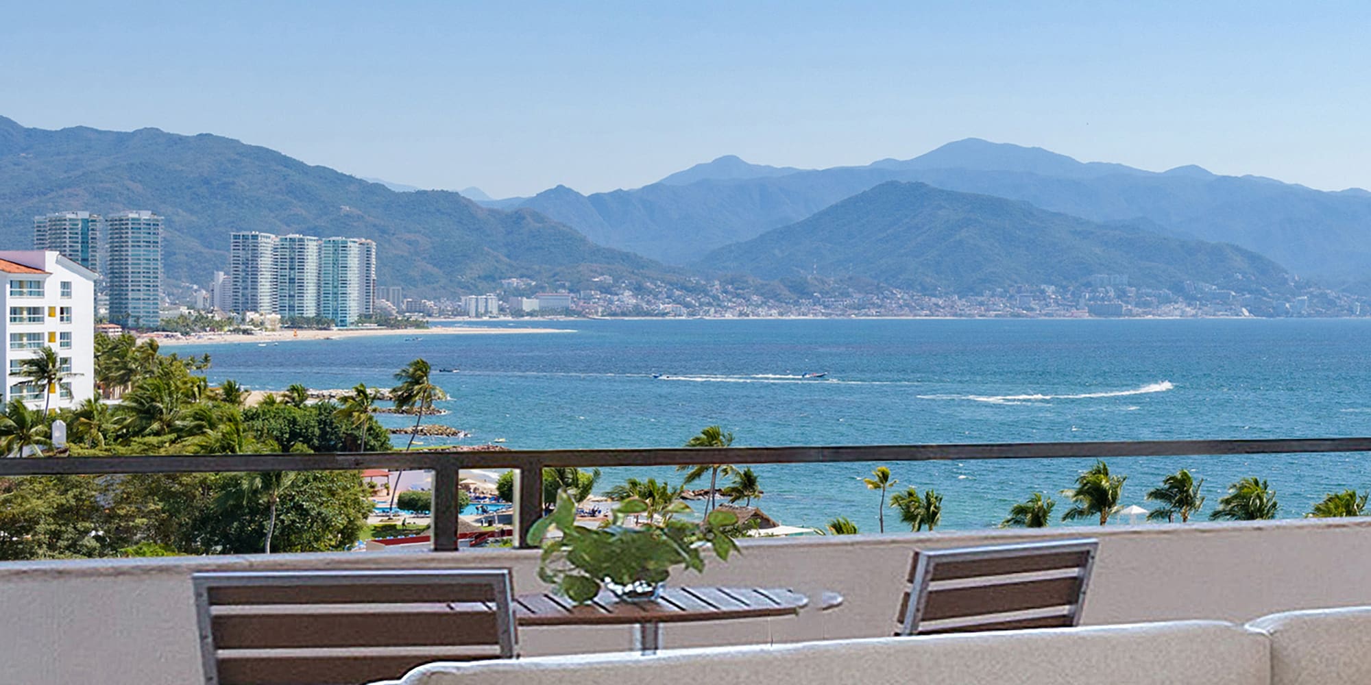 a view of the ocean from a balcony