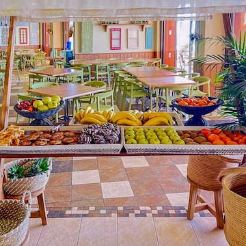 a table with fruit and vegetables