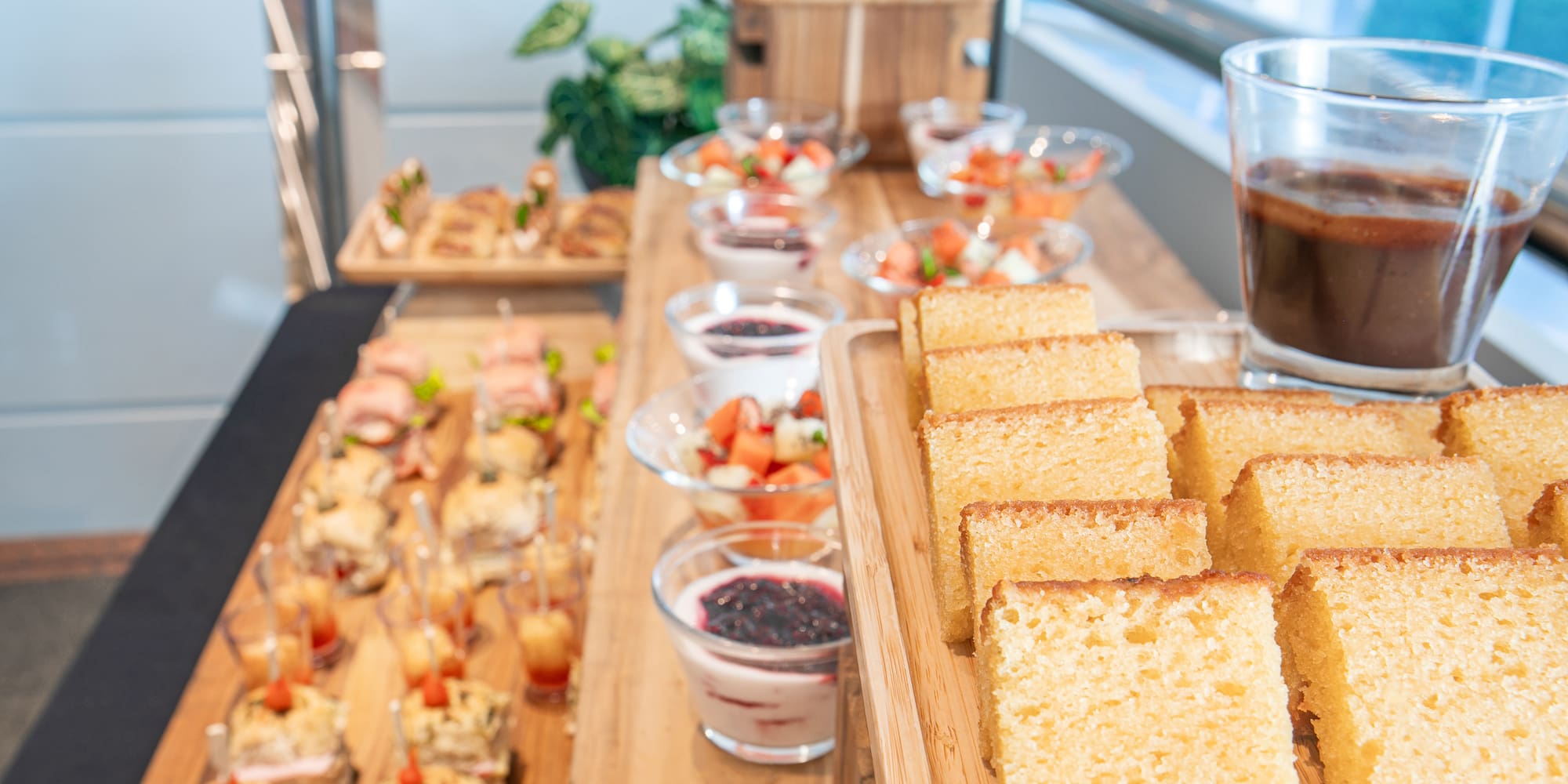 a table with food on it