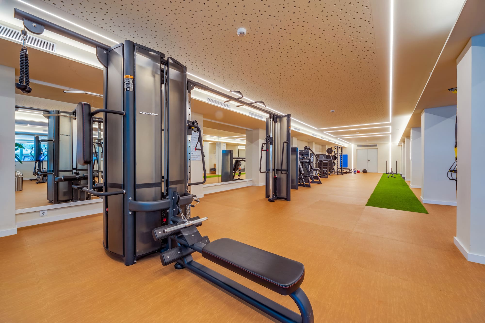 a gym with exercise equipment