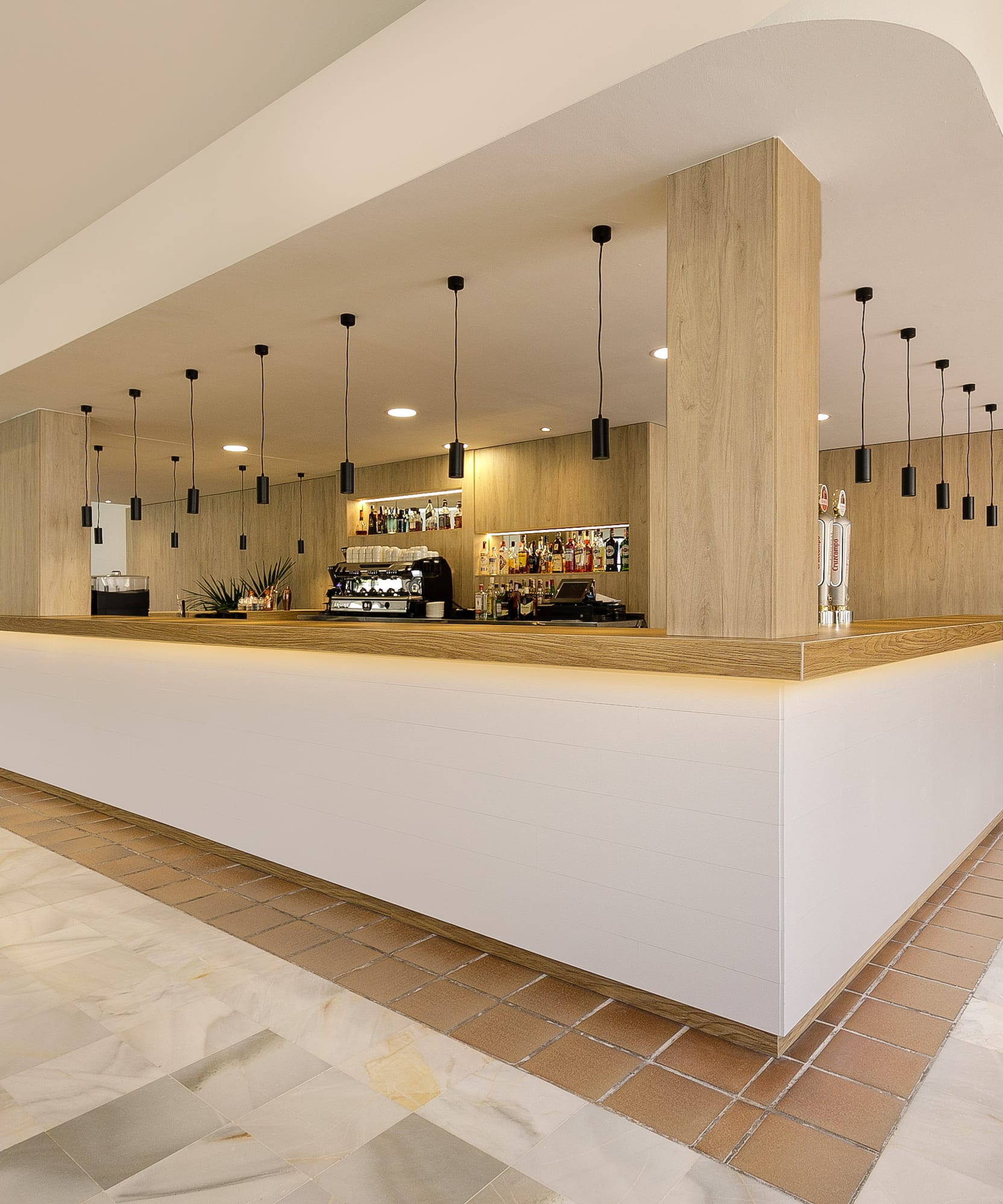 a counter in a building