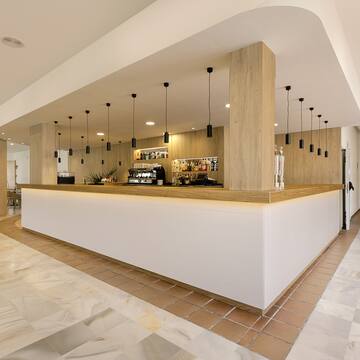 a counter in a building