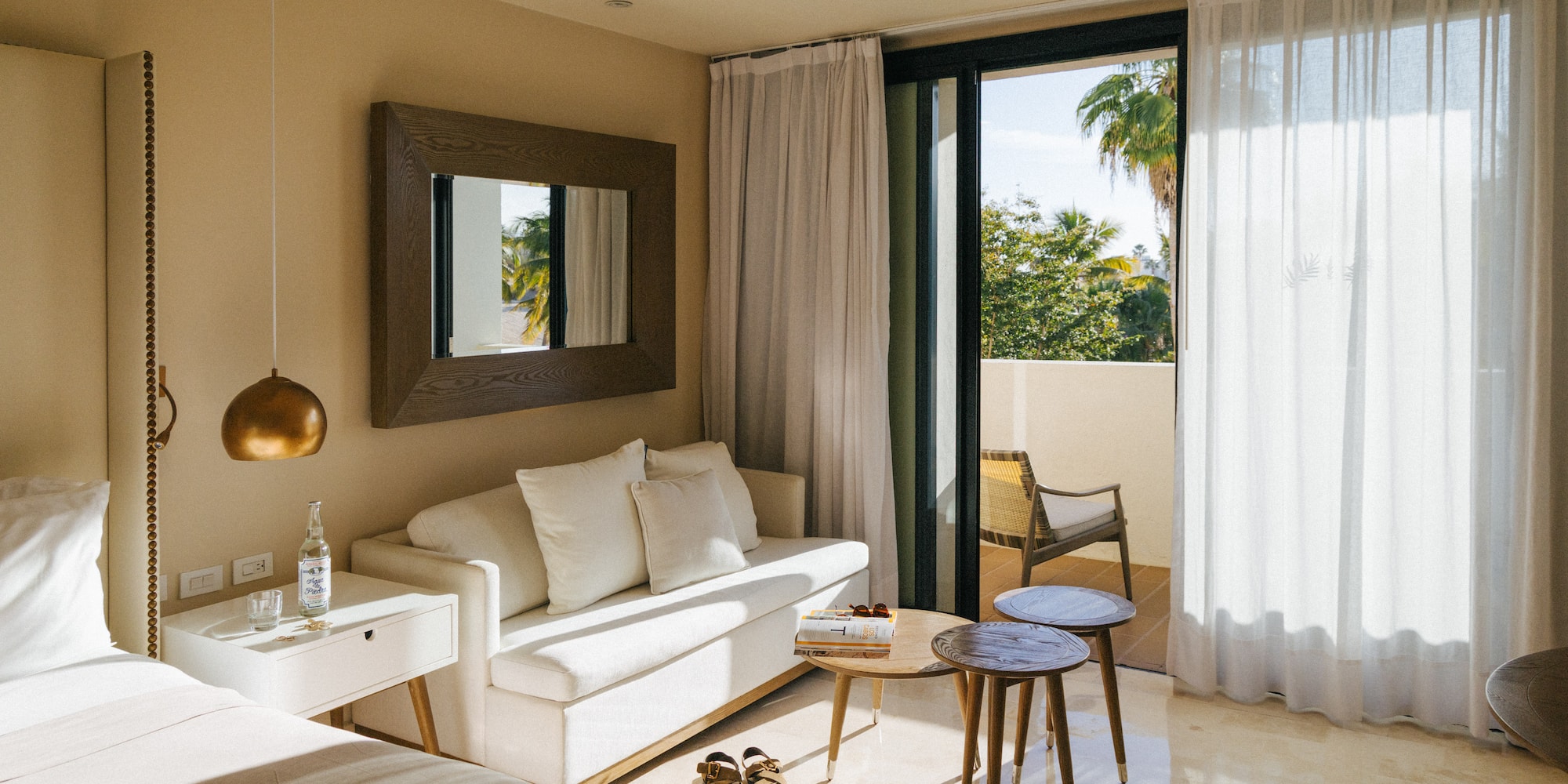 a room with a bed and a couch