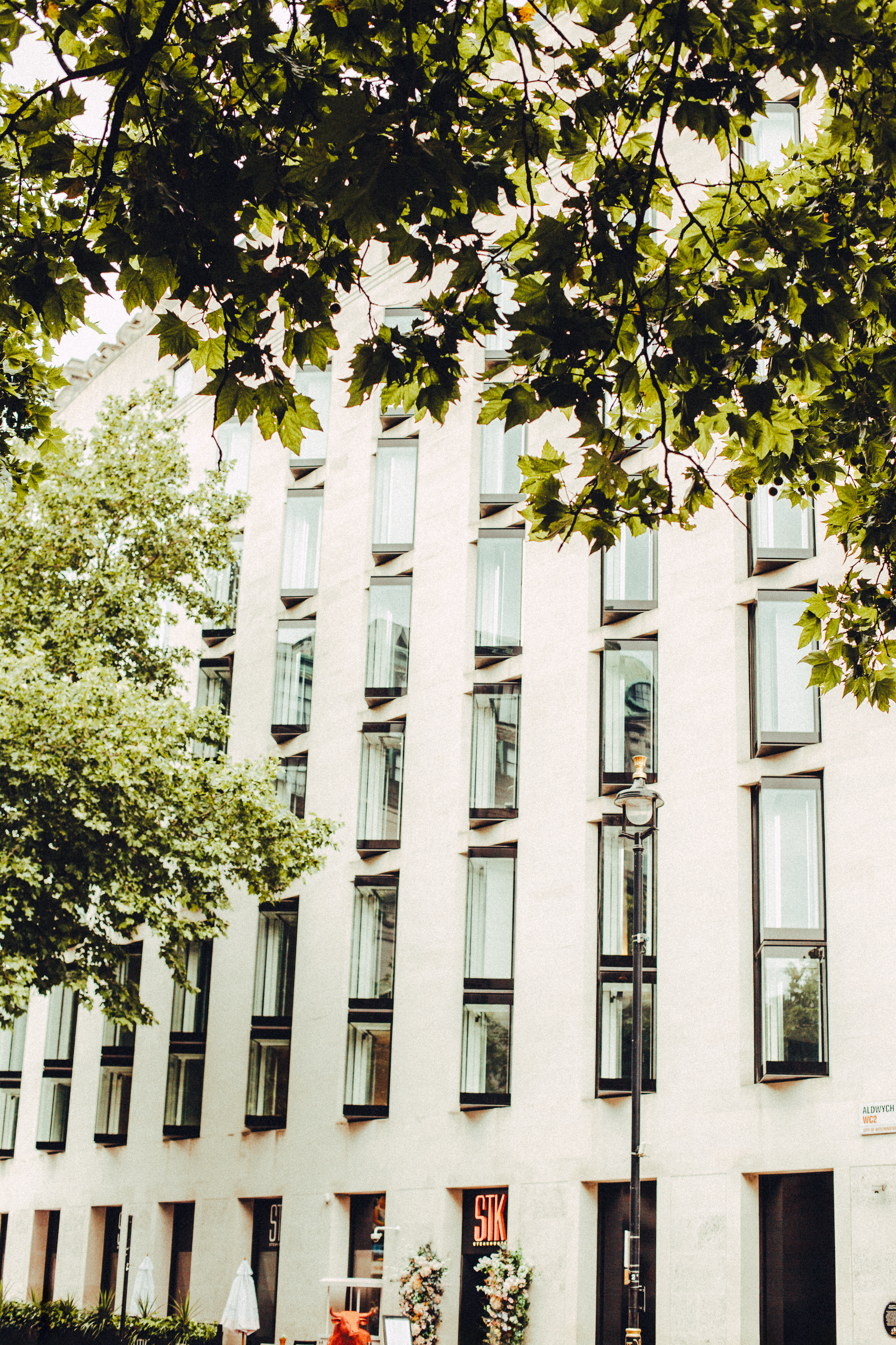 a building with many windows