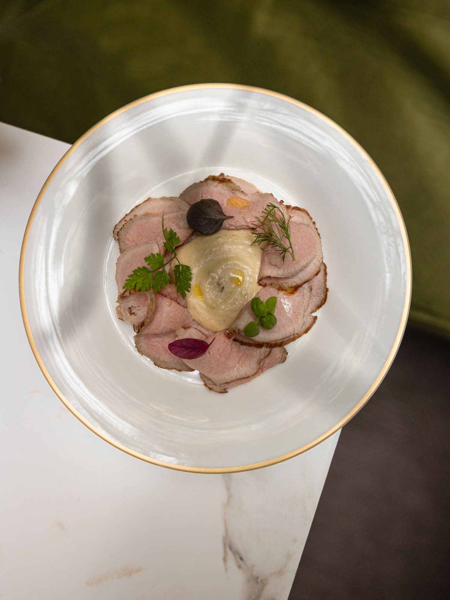 a plate of food on a table