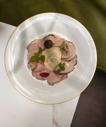 a plate of food on a table