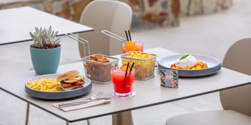 a table with food on it