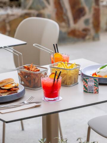 a table with food on it