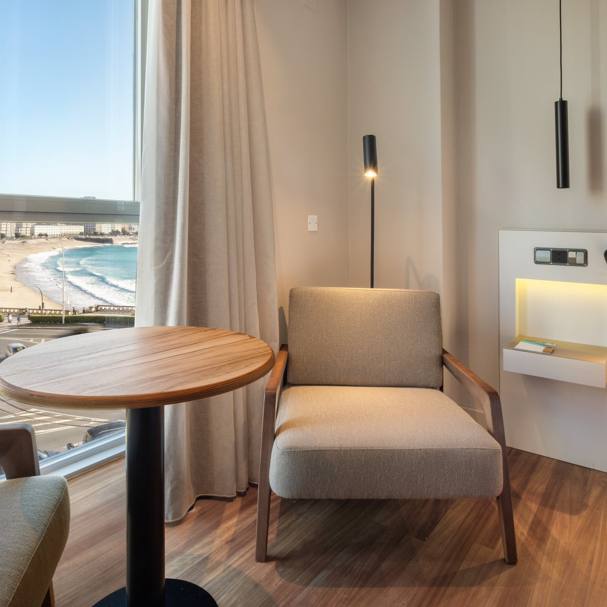 a room with a table and chair