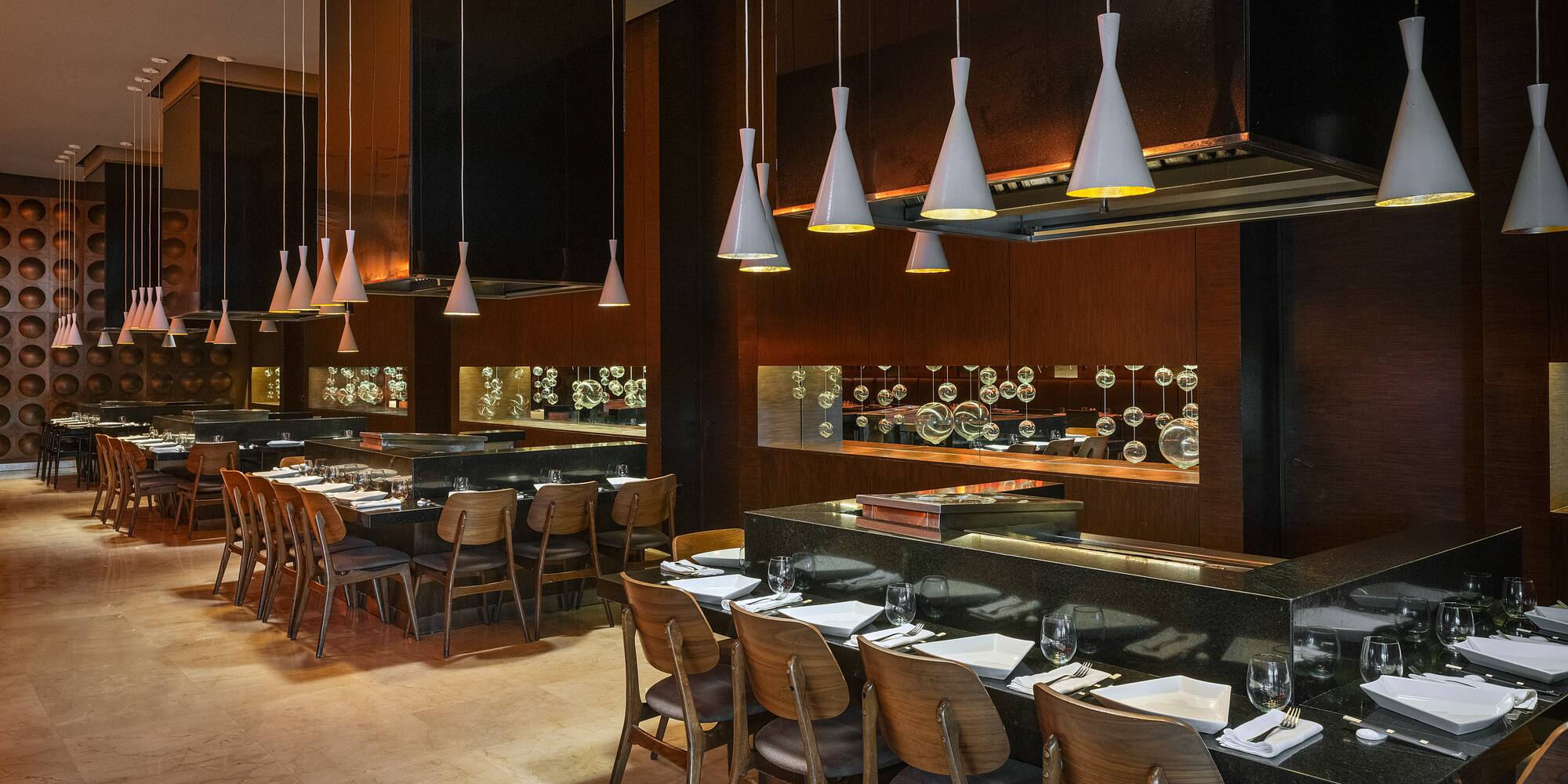 a restaurant with chairs and tables