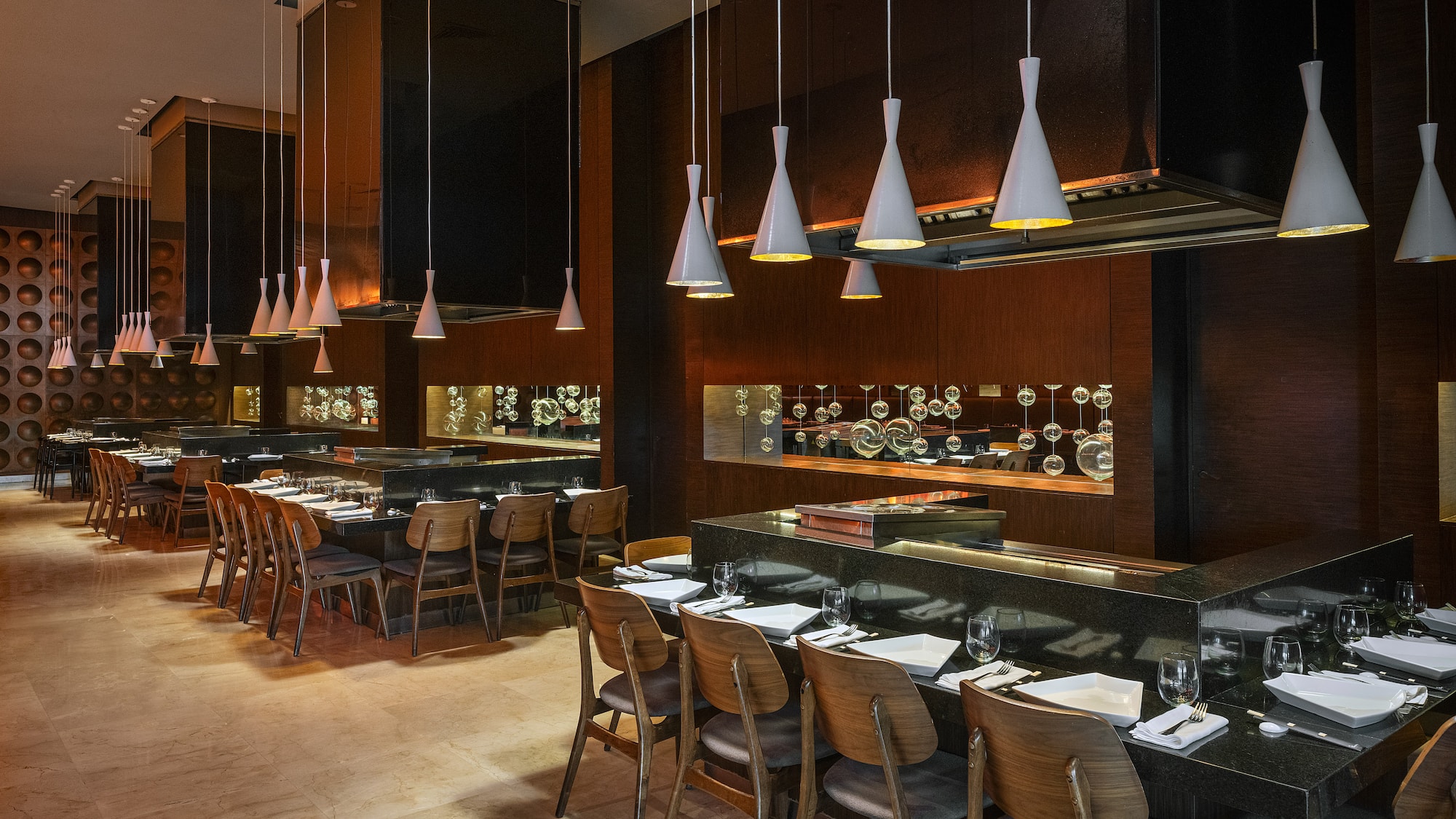 a restaurant with chairs and tables