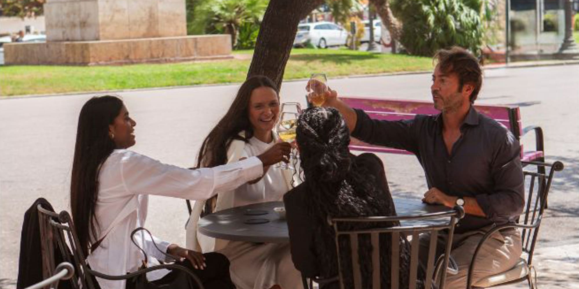a group of people sitting at a table