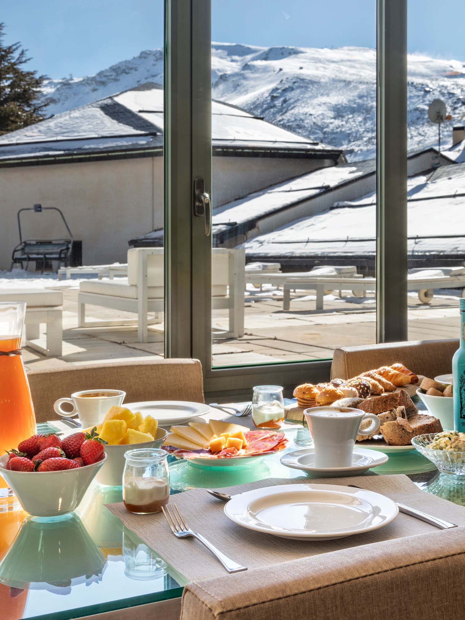 a table with food on it