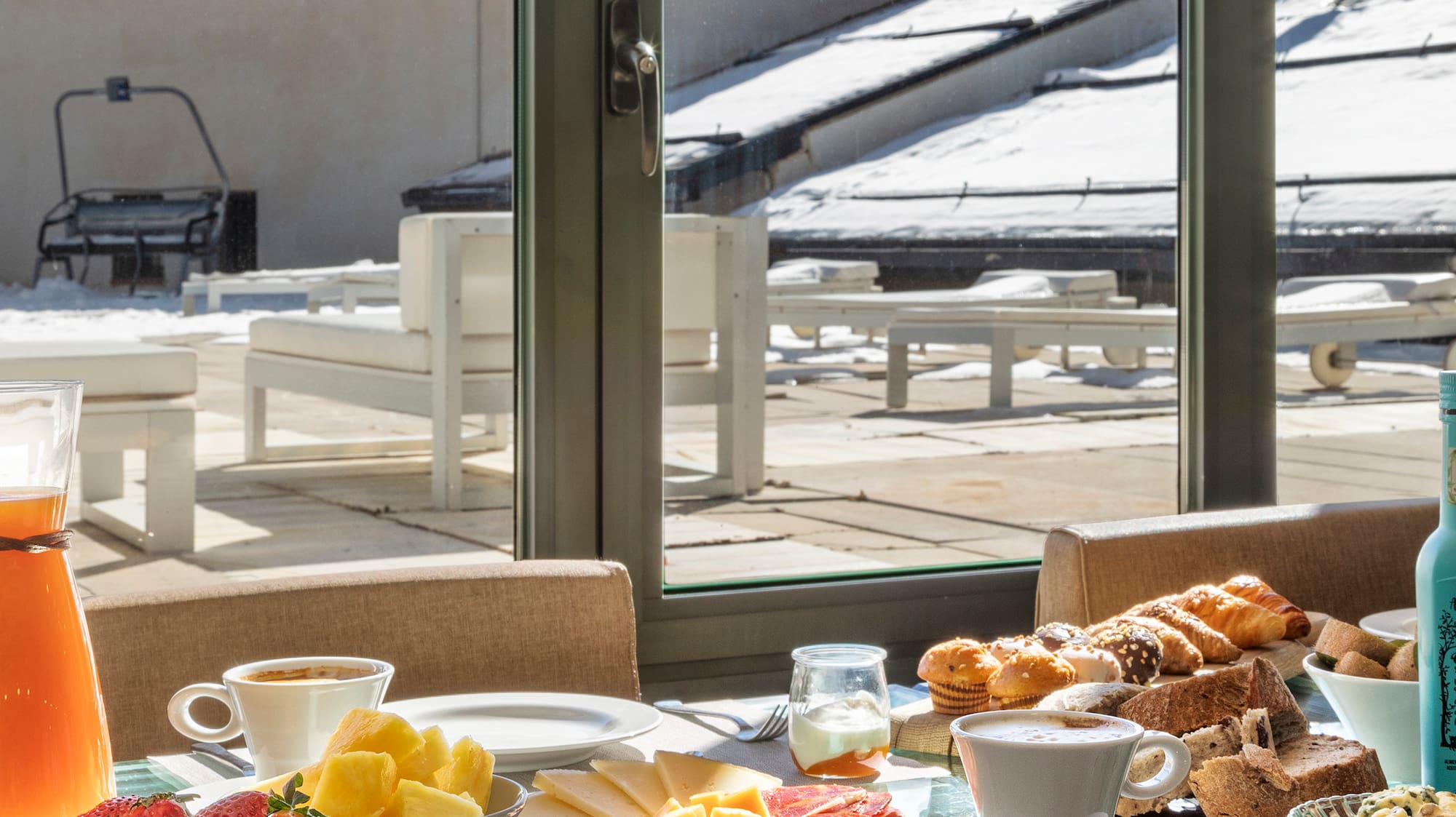 a table with food on it