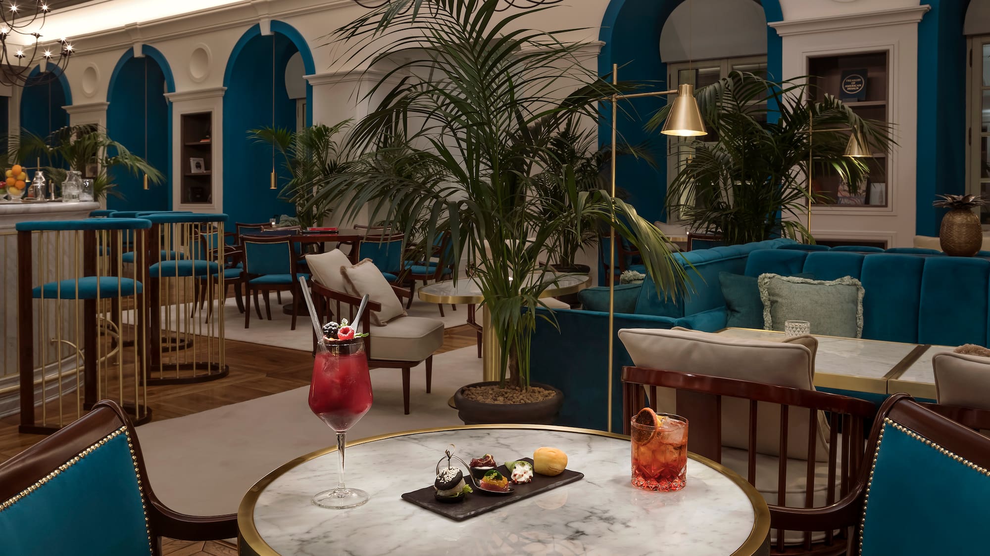 a table with drinks on it