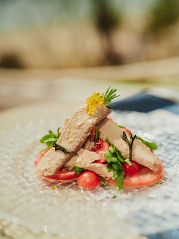 a plate of food on a table