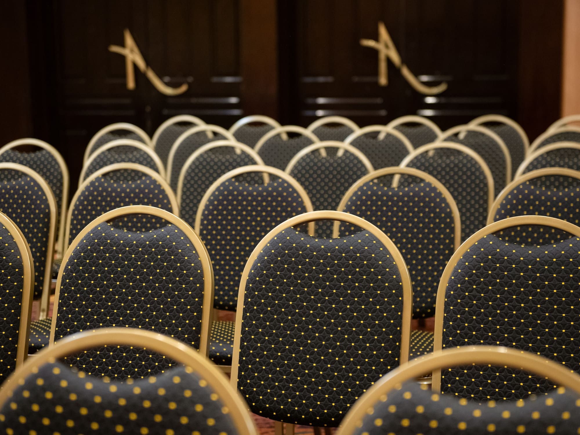 a group of chairs in a room